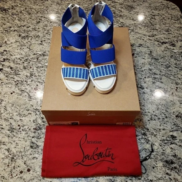 NEW Christian Louboutin Patrouiagoma 100 platform sandals size 36 - Picture 3 of 16